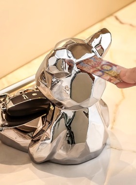 暴力熊钥匙收纳玄关摆件轻奢高档客厅入户鞋柜装饰品家居电视柜子