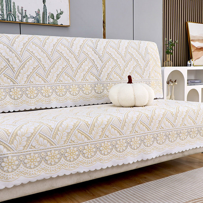 裁剪全盖沙发套罩蕾丝坐垫万能四季通用简易直排单人三人沙发盖巾,淘宝优惠券,粉丝福利购,淘宝优惠卷