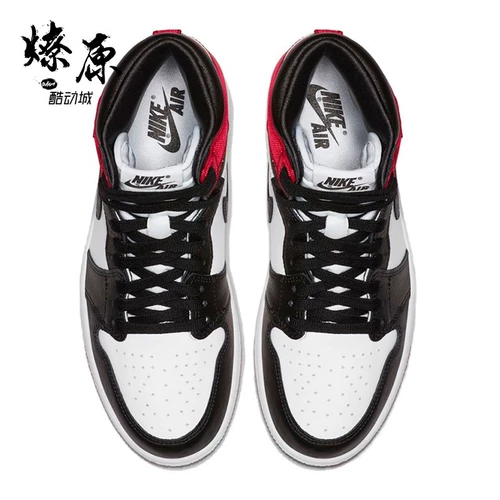 Air Jordan 1 AJ1 Satin Black Black Toe Red Silk Gang Gang Женская обувь CD0461-016