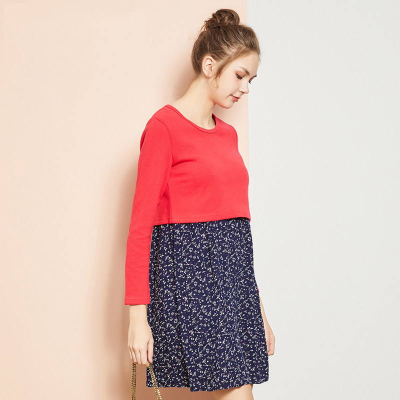 十月妈咪孕妇春装哺乳新款连衣裙 旭申母婴连衣裙