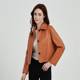 Moxuan short pink leather jacket small