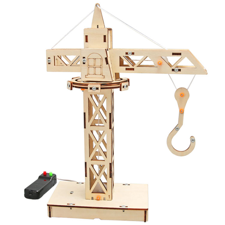 科技小制作塔吊起重机遥控升降DIY手工stem教育科学实验教具教材 - 图3