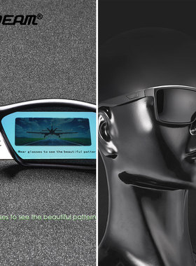 kdeam偏光方形运动高清眼镜防滑