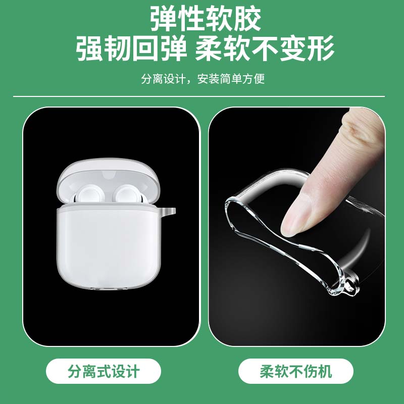 适用于Havit/海威特I97耳机套透明简约真无线耳机保护壳i97硅胶防摔收纳盒97防尘蓝牙充电仓外套网红ins可爱-图1