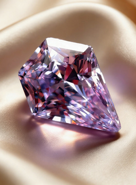 浅紫高碳钻3D立体钻石切割裸石