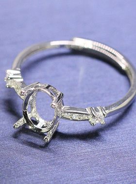 戒指托空托女戒托925纯银镀白金