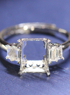 雷迪恩冰花女925纯银镀18K金戒托