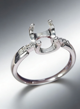 2克拉莫桑钻戒托925纯银戒指空托