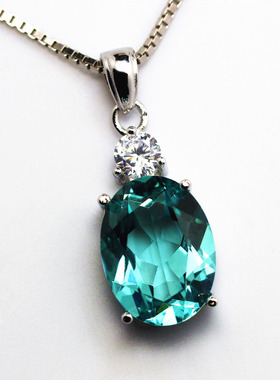 碧玺帕拉伊巴孔雀蓝宝石原创项链