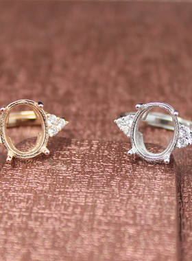 diy梦想天使款925银戒拖宝石空托