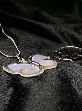 小众蝴蝶标本趣味土酷蹦迪项链