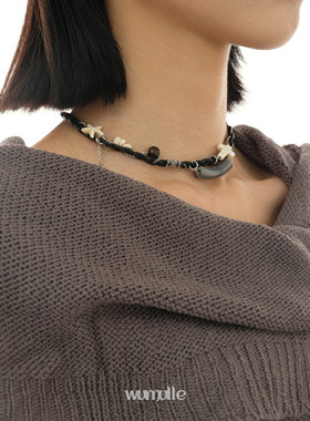 废墟小众暗黑项链白松石