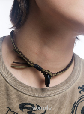 编织颈链手绳深棕丛林度假