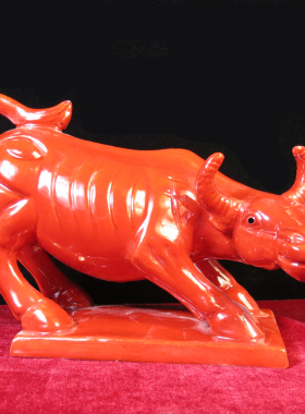 风水大师指定用牛黄色牛水牛耕牛小牛卫生间补缺角陶瓷摆件招财牛