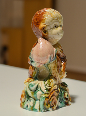 陶瓷猴子摆件唐三彩生肖猴