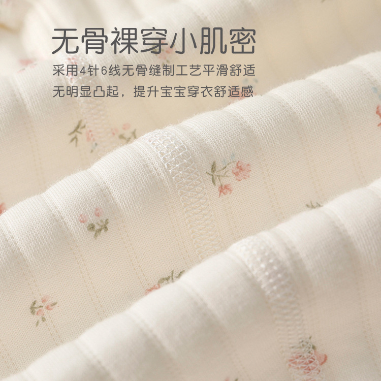 婴儿保暖连体衣纯棉秋冬套装新生儿夹棉衣服男女宝宝秋装外出哈衣 - 图1