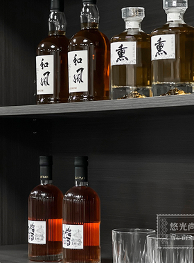 样板间日式酒柜装饰品香槟桶酒杯