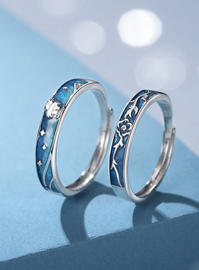 925纯银小王子与玫瑰情侣对戒