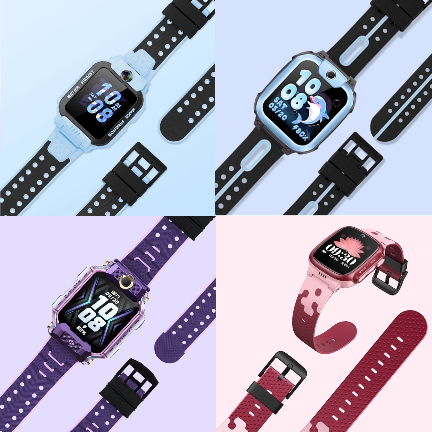 通用小天才电话手表表带Z5Z1SZ6ProZ2Z3Q2D2儿童表链腕带Z7S8硅胶 - 图3