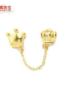 24K金色真空电镀古法金沙金强保色不掉色丘比特之箭双扣链条隔珠