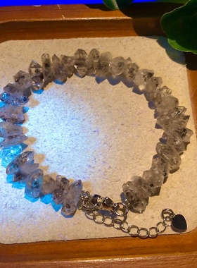 天然闪灵钻可可调节单圈手链男女情侣款简约时尚水晶手串饰品礼物