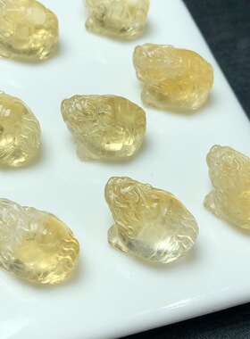 天然巴西黄水晶龙龟手工DIY手链手串项链滴溜挂件水晶配件饰品