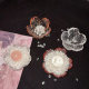 Natural crystal demagnetization bowl glass bowl cherry blossom bowl white powder purification demagnetization container home decoration storage ball base