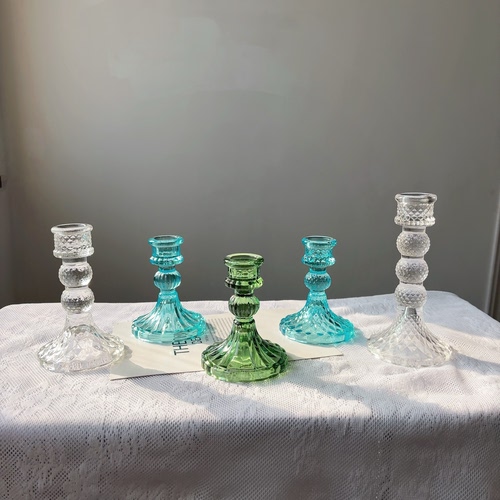 天然水晶球底座玻璃球托柱子消磁石收纳蓝海钻石绿宝石色摆件装饰 - 图3