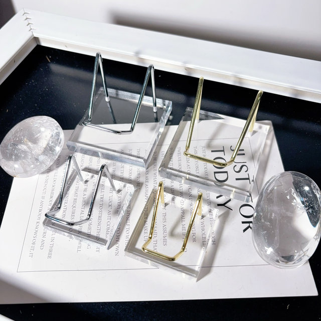 Crystal cluster ore mark rough stone play soap love storage metal placement display bracket acrylic solid wood base
