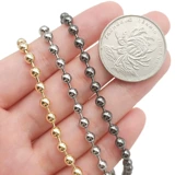 Металлические бусины, цепь, ожерелье с кисточками, аксессуар, украшение-шарик, золото и серебро