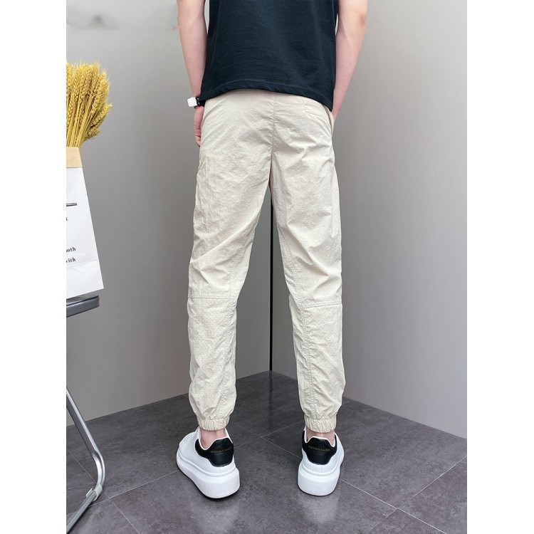 夏季薄款冰丝速干束脚裤男士痞帅潮牌休闲裤时尚工装裤宽松哈伦裤,淘宝优惠券,粉丝福利购,淘宝优惠卷