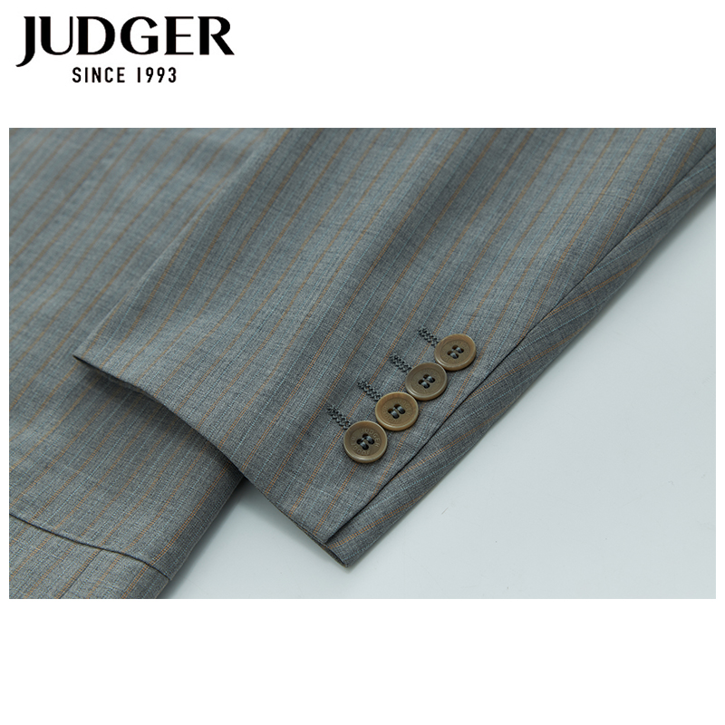 JUDGER庄吉男士条纹西服商务休闲单西外套正装羊毛西装毛料-图1