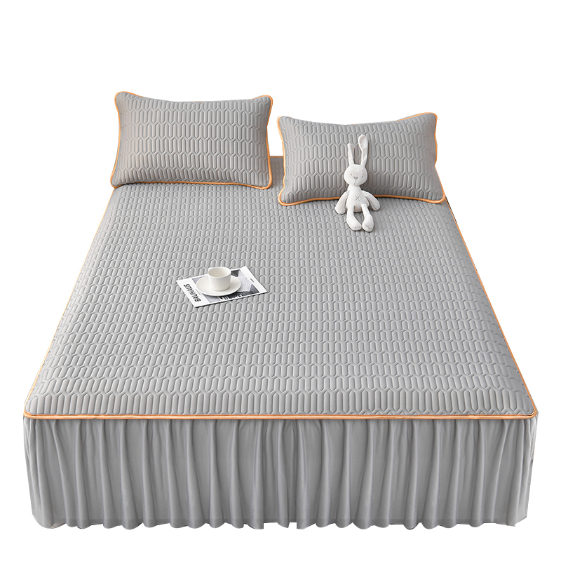 乳胶冰丝凉席三件套夏天可机洗软垫床上用品水洗空调席1.8m床裙款,淘宝优惠券,粉丝福利购,淘宝优惠卷