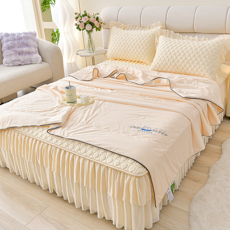 乳胶冰丝凉席三件套夏天可机洗软垫床上用品水洗空调席1.8m床裙款,淘宝优惠券,粉丝福利购,淘宝优惠卷