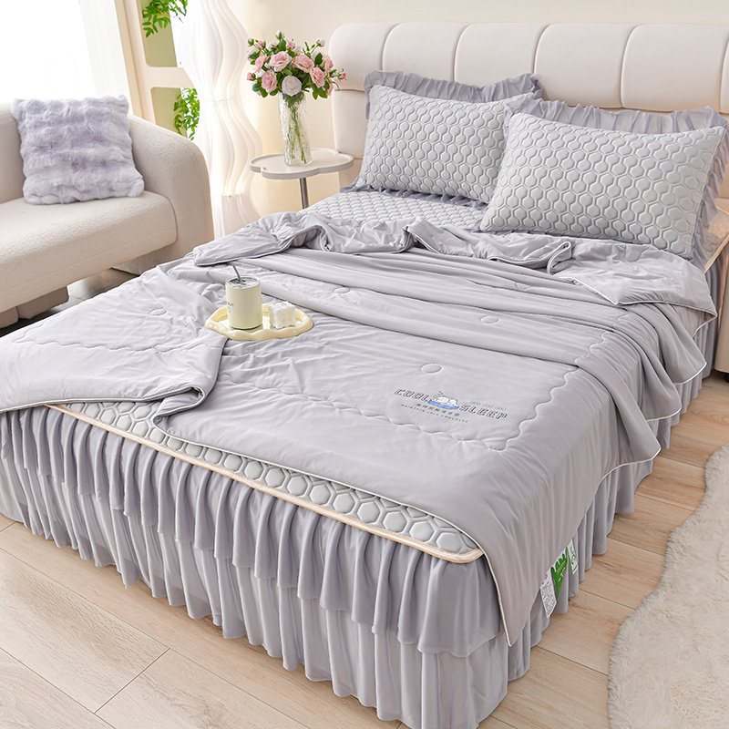 乳胶冰丝凉席三件套夏天可机洗软垫床上用品水洗空调席1.8m床裙款,淘宝优惠券,粉丝福利购,淘宝优惠卷