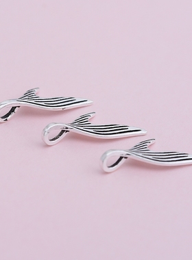 diy纯银饰品配件尾巴串珠吊坠