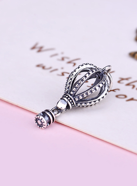 s925纯银吊坠热气球告白DIY编绳