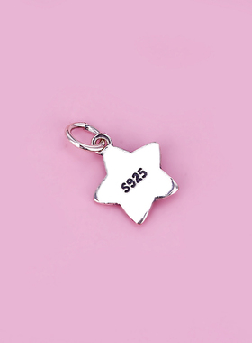 diy饰品纯银love星星吊坠街头