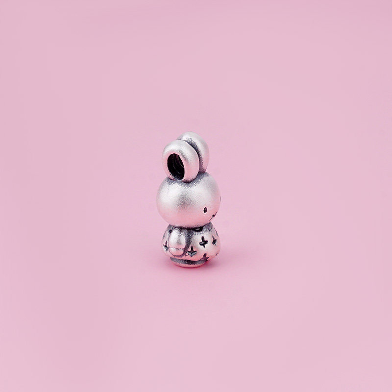 S999 3D硬银立体可爱清新  小兔子隔珠    DIY手链项链编绳配件女,淘宝优惠券,粉丝福利购,淘宝优惠卷