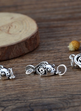 DIY泰银小金鱼串珠材料吊坠