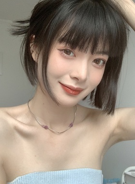 真理商店NANA/韩国ins简约猫眼石小众设计感冷淡风气质锁骨项链女