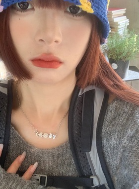 月亮月相冷淡风小众百搭锁骨项链