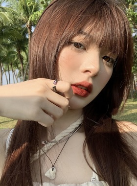 潮ins暗黑风锆石强黑色开口戒指