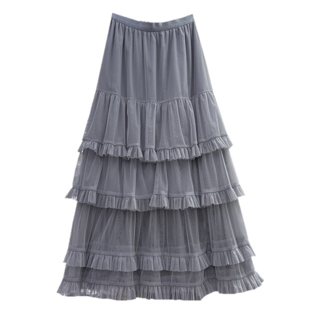 Super cute and sweet mesh skirt with spliced layers of gauze skirt