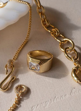 luvaj方形戒指宽面满钻不掉色