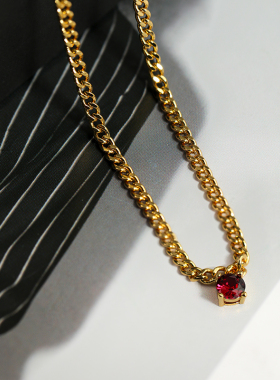 luvaj红宝石项链女镀金新年礼物