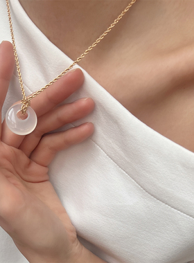 清冷白月光！白玛瑙项链耳环套装