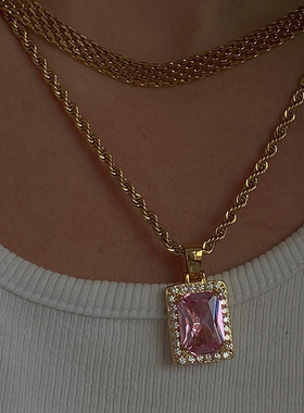 neckontheline黑色宝石锁骨链女