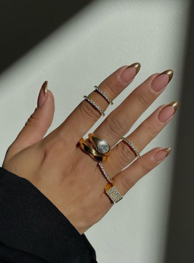 PastMidnight欧美镀金排钻戒指女