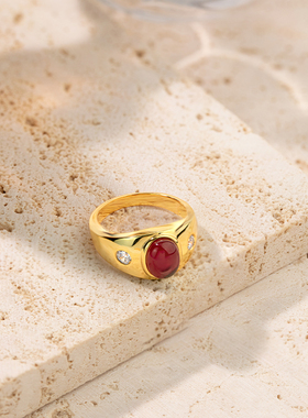 红宝石戒指欧美复古vintage